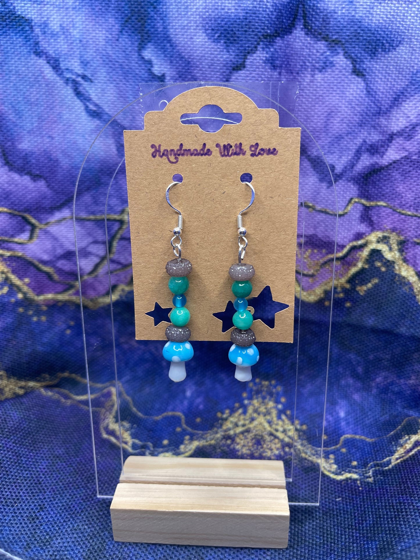 Glass Mushroom Earrings